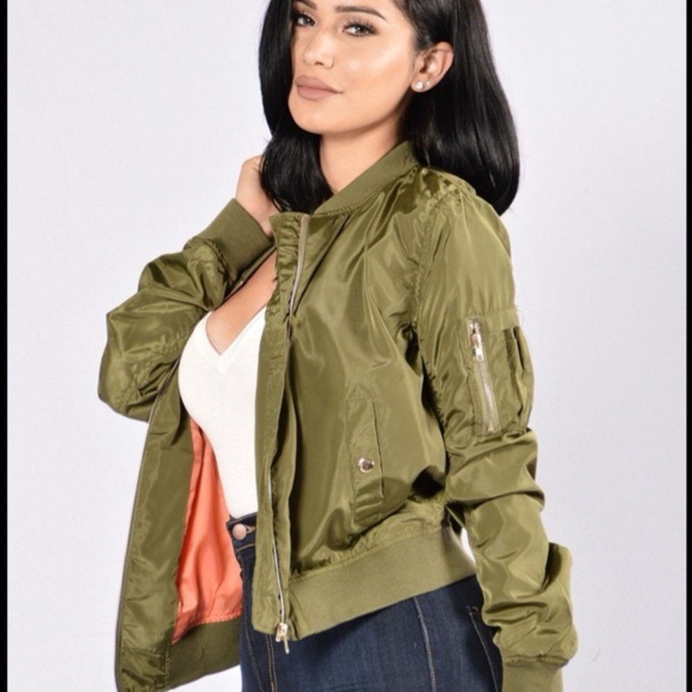 Fashion Nova Olive Bomber Jacket for Women
